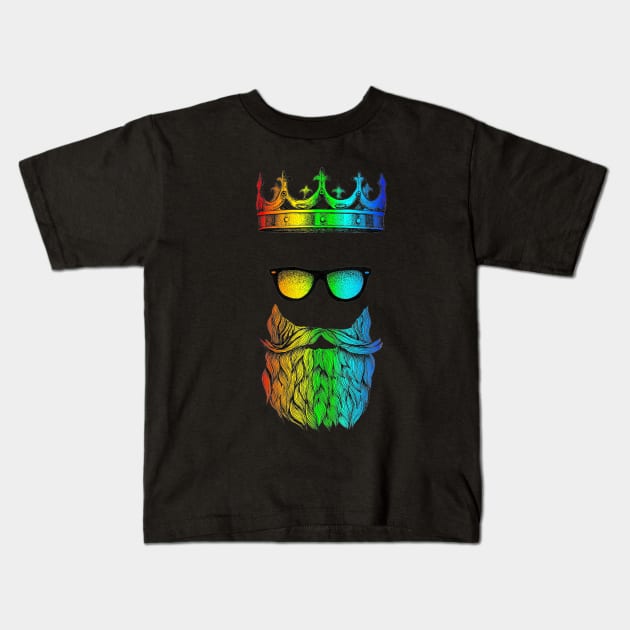 LGBT Gay Bearded Bear King Design T-Shirt Kids T-Shirt by Squidoodle